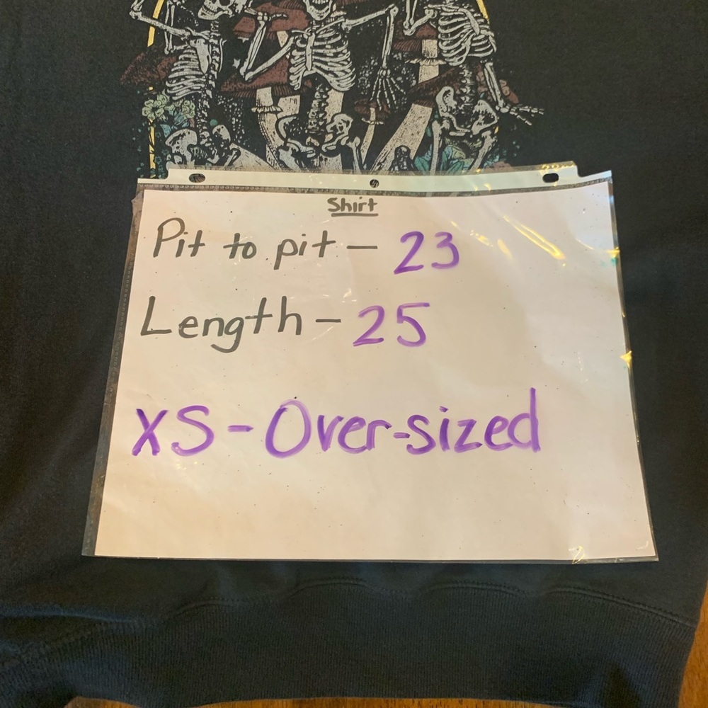 Mighty Fine sweatshirt X-Small Dancing Skeletons Black Oversized Halloween - Picture 5 of 7